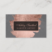 モダンのばら色の金ゴールドブラシストローク灰色のセメントの化粧 名刺 (正面)