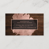 モダンのばら色の金ゴールドブラシストローク素朴な木製の化粧 名刺 (裏面)