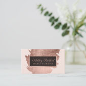 モダンのばら色の金ゴールドブラシストローク赤面のピンクの化粧 名刺 (スタンド正面)