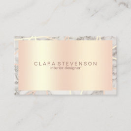 モダンのばら色の金ゴールド及び白人の大理石のインテリア・デザイナー 名刺