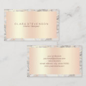 モダンのばら色の金ゴールド及び白人の大理石のインテリア・デザイナー 名刺 (正面/裏面)