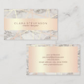 モダンのばら色の金ゴールド及び白人の大理石のインテリア・デザイナー 名刺 (正面/裏面)