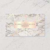 モダンのばら色の金ゴールド及び白人の大理石のメーキャップアーティスト 名刺 (正面)
