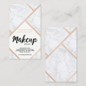 モダンのばら色の金ゴールド白い大理石色のブロックの化粧 名刺 (正面/裏面)