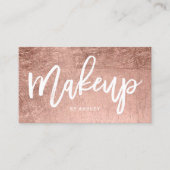 モダンのばら色の金色やし自由章の木のシックな化粧のタイポグラフィ 名刺 (正面)