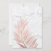 モダンのばら色の金色やし自由章の木の大理石のレズビアンの結婚式 招待状 (裏面)