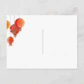 モダンのぶら下がったランタンの結婚式 案内ポストカード (裏面)