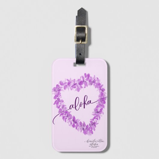 モダンのアロハ蘭のレイのハートの荷物のラベル ラゲッジタグ (正面縦)