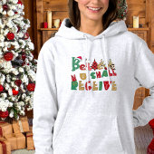 モダンのインスパイア赤金ゴールド信じがクリスマス パーカ