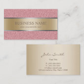 モダンのエレガントなばら色の金ゴールドのグリッターのストライプホイル 名刺 (正面/裏面)