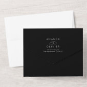 モダンのエレガント結婚シックな書道ブラック オールインワン招待状 (裏面)