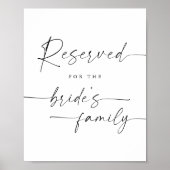 モダンのエレガント署名に対して予約され結婚たスクリプト ポスター (正面)