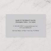 モダンのクールなダークグレーの黒は美容師を切ります 名刺 (裏面)