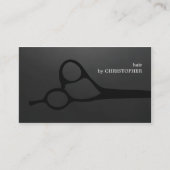モダンのクールなダークグレーの黒は美容師を切ります 名刺 (正面)