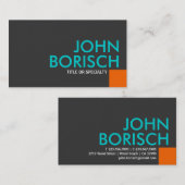 モダンのクールな色のオレンジターコイズの名刺 名刺 (正面/裏面)