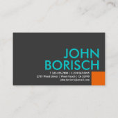 モダンのクールな色のオレンジターコイズの名刺 名刺 (裏面)