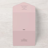 モダンのシエレガントック書道赤面ピンク オールインワン招待状 (外側)