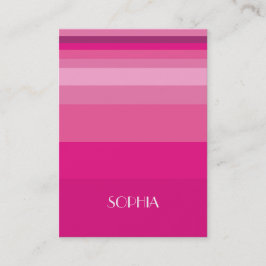 モダンのストライプなピンクの勾配 名刺