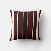 モダンのストライプな枕家あずき色か黒いまたは白 クッション (裏面)
