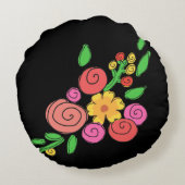 モダンのストライプな花の円形の枕 ラウンドクッション (裏面)