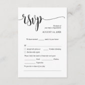 モダンのディナ結婚ー招待状RSVP同梱カード エンクロージャーカード (正面)