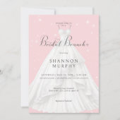 モダンのドレ結婚スオンピンクスパークルブライダルブランチ 招待状 (正面)