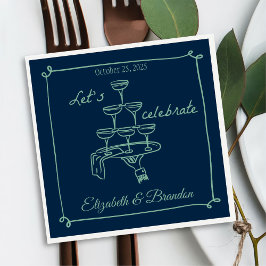 モダンのナプキ祝パーソナライズされたン スタンダードカクテルナプキン