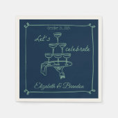 モダンのナプキ祝パーソナライズされたン スタンダードカクテルナプキン (正面)