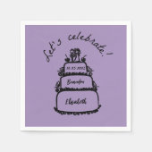 モダンのナプキ祝パーソナライズされたン スタンダードカクテルナプキン (正面)