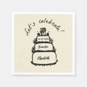 モダンのナプキ祝パーソナライズされたン スタンダードカクテルナプキン (正面)