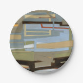 モダンのノルマン人Wyattによる自由な表現の絵画 ペーパープレート (正面)