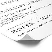 モダンのバーメニュー結婚ミニマル結婚リストのドリンク ポスター (角)