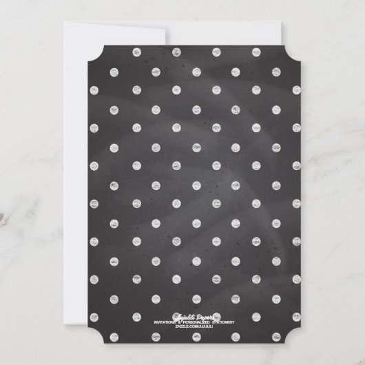 モダンのファンシーな黒板はブライダルシャワー渦巻きます 招待状 (裏面)