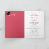 モダンのブロックは折りました卒業の招待状(ピンク)を 招待状 (内部)