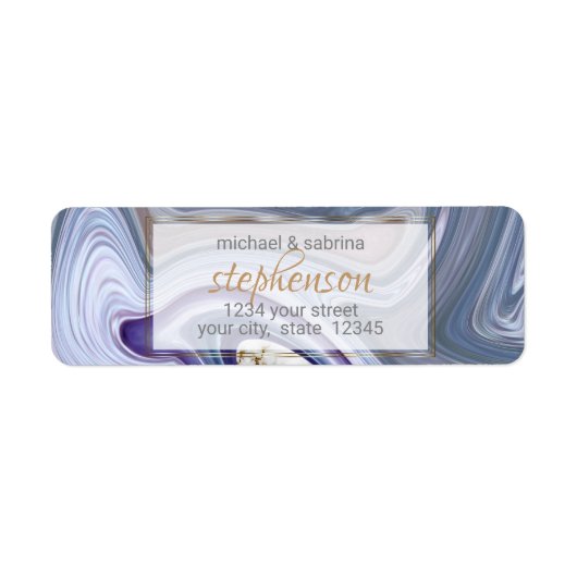 モダンのマーレ結婚ッド紫バラ瑪瑙 ラベル (正面)