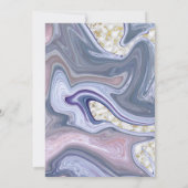 モダンのマーレ結婚ッド紫バラ瑪瑙 招待状 (裏面)