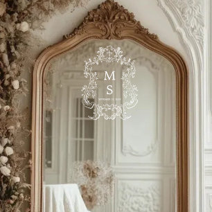 モダンのモノグ結婚ラム鏡の座席表デカール ウィンドウサイン