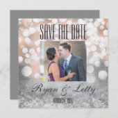 モダンの保存日付の写真カード セーブザデート (正面/裏面)