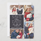 モダンの保存日付の4写真のコラージュ セーブザデート (正面)