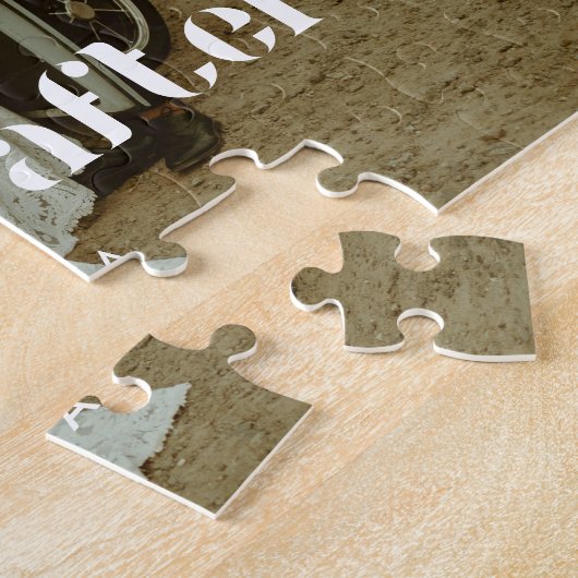 モダンの写結婚真名前をカスタムするジグソーパズル ジグソーパズル (側面)