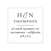 モダンの名結婚前とイニシャルの差出人住所 ラバースタンプ (インプリント)