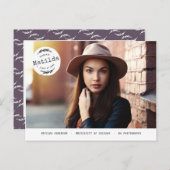 モダンの大学院の写真の発表 + パーティーの招待 インビテーションポストカード (正面/裏面)