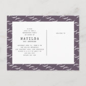 モダンの大学院の写真の発表 + パーティーの招待 インビテーションポストカード (裏面)