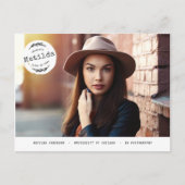 モダンの大学院の写真の発表 + パーティーの招待 インビテーションポストカード (正面)