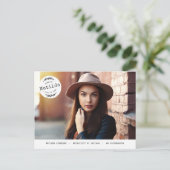 モダンの大学院の写真の発表 + パーティーの招待 インビテーションポストカード (スタンド正面)