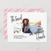 モダンの大学院の写真の発表 + パーティーの招待 インビテーションポストカード (正面/裏面)