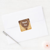 モダンの大結婚きな野猫パターンありがとう スクエアシール (封筒)