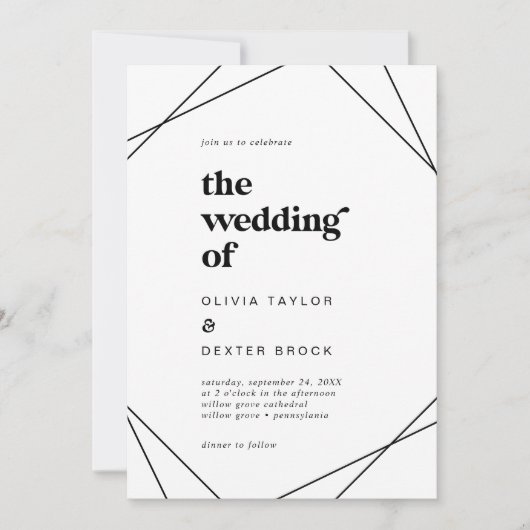 ~モダンの幾何結婚的な 招待状 (正面)