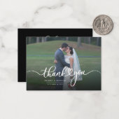 モダンの手結婚に手紙が届いた写真ありがとう ノートカード (正面/裏面インサイチュ)