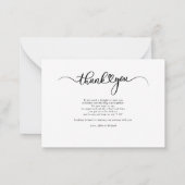 モダンの手結婚に手紙が届いた写真ありがとう ノートカード (裏面)